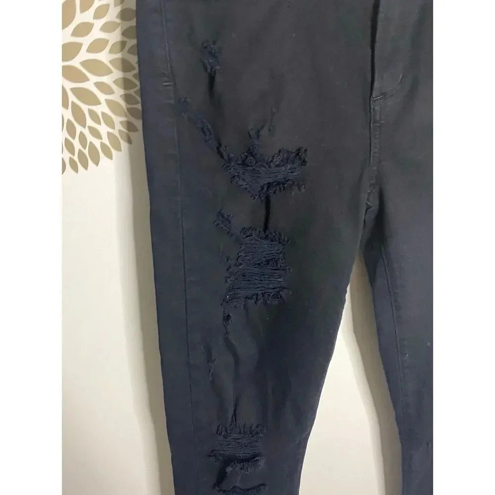 Agolde Sophie High Waisted Distressed Skinny Jeans Black Moonstruck Size 27 - Picture 9 of 10